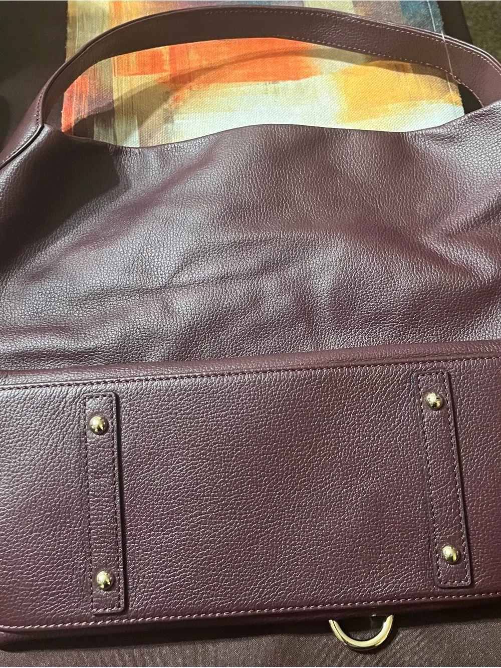 Women's Burgundy Leather Shoulder Bag